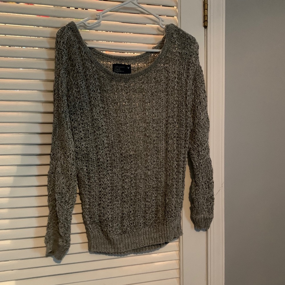 American Eagle gray knit sweater